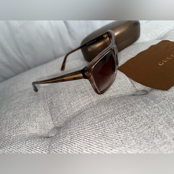 VINTAGE GUCCI Designer Sunglasses Brown Square GG 3179 OTOS8 19466 - Picture 4 of 16